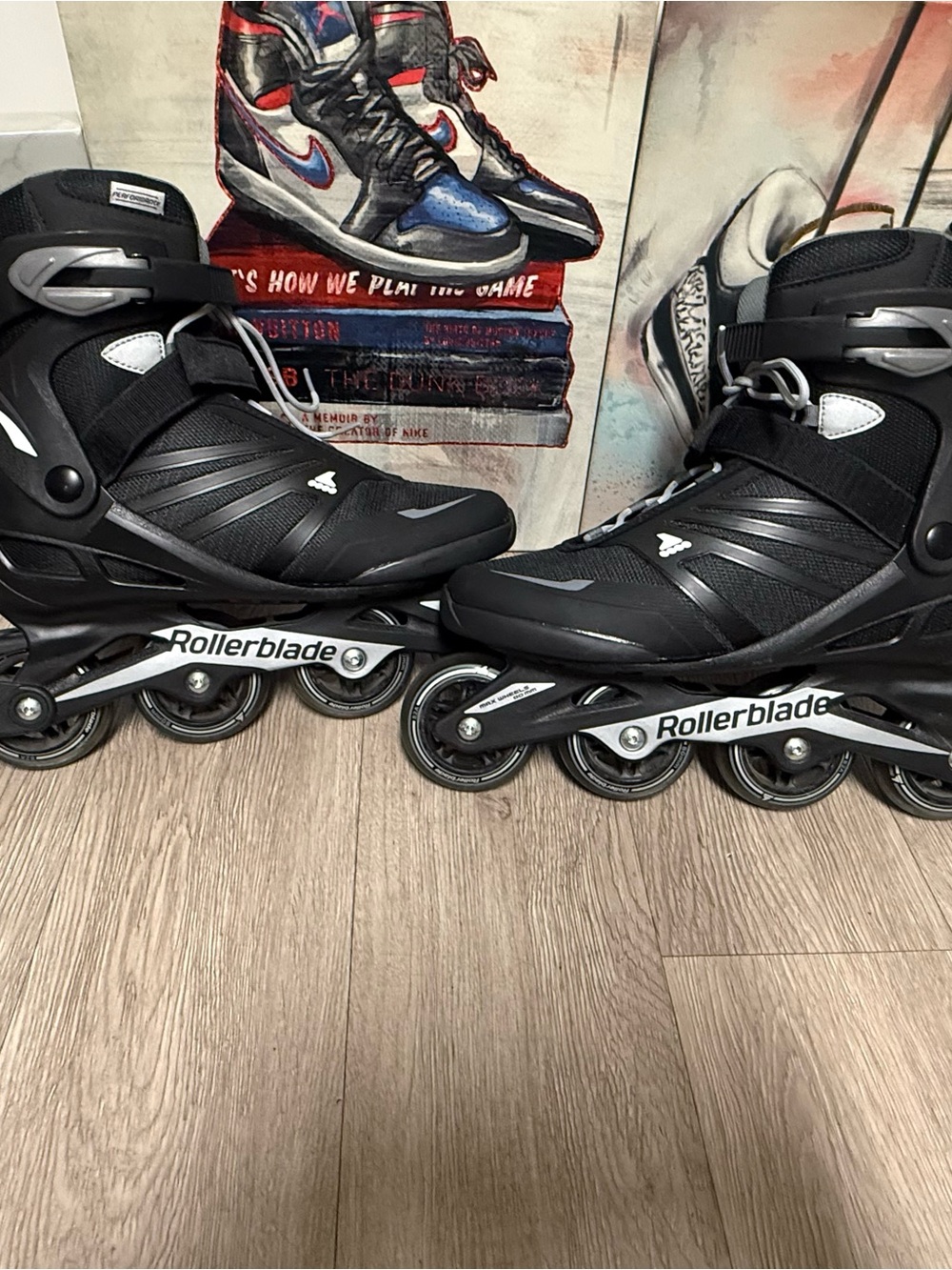 Rollerblade Zetrablade Men's 10 Inline Skates black silver Pre Owned